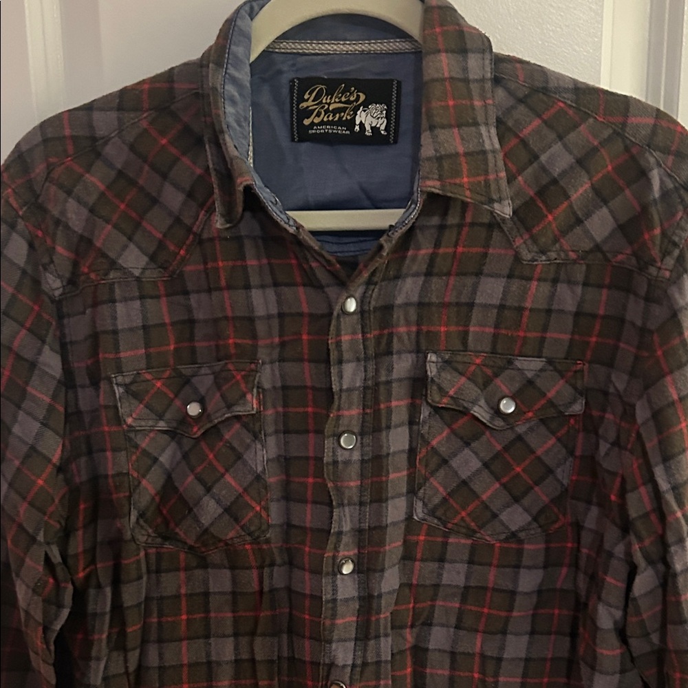 Plaid Flannel Button-Up Shirt - Picture 3 of 5